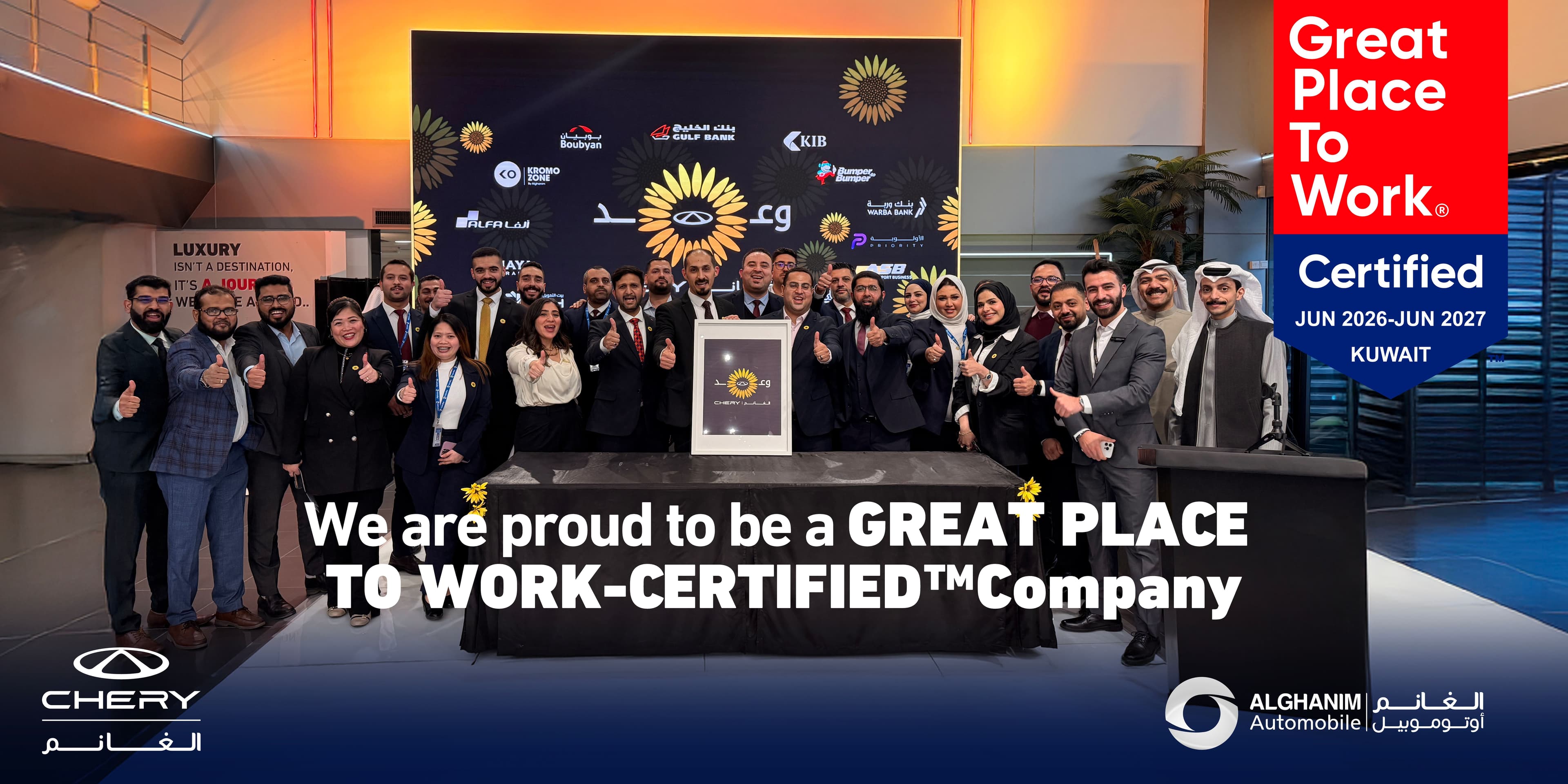 Chery Alghanim Earns Great Place to Work® Certification